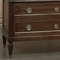 19th Century French Louis XVI Mahogany Commode with Carrara Marble
