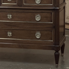 19th Century French Louis XVI Mahogany Commode with Carrara Marble