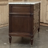 19th Century French Louis XVI Mahogany Commode with Carrara Marble