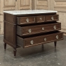 19th Century French Louis XVI Mahogany Commode with Carrara Marble