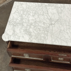 19th Century French Louis XVI Mahogany Commode with Carrara Marble