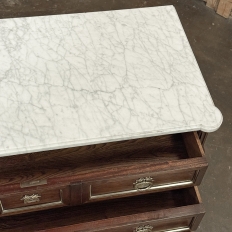19th Century French Louis XVI Mahogany Commode with Carrara Marble