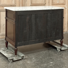 19th Century French Louis XVI Mahogany Commode with Carrara Marble
