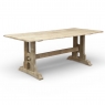 Vintage Rustic European Stripped Oak Trestle Dining Table