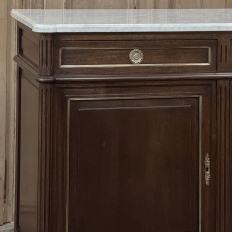 19th Century French Louis XVI Mahogany Buffet with Cararra Marble
