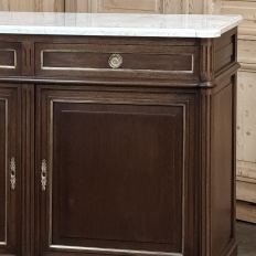19th Century French Louis XVI Mahogany Buffet with Cararra Marble
