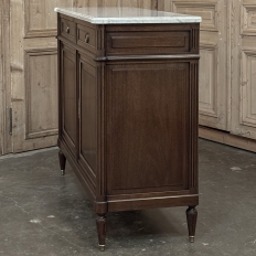 19th Century French Louis XVI Mahogany Buffet with Cararra Marble