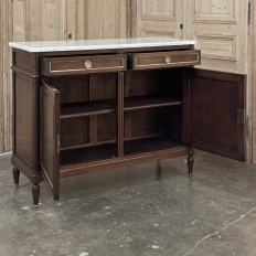 19th Century French Louis XVI Mahogany Buffet with Cararra Marble