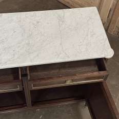 19th Century French Louis XVI Mahogany Buffet with Cararra Marble