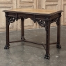 19th Century French Gothic Walnut Writing Desk with Leather Top