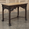 19th Century French Gothic Walnut Writing Desk with Leather Top