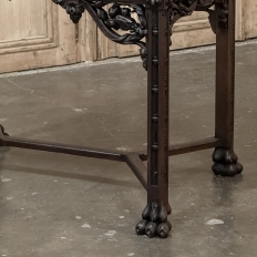 19th Century French Gothic Walnut Writing Desk with Leather Top