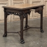 19th Century French Gothic Walnut Writing Desk with Leather Top