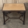 19th Century French Gothic Walnut Writing Desk with Leather Top