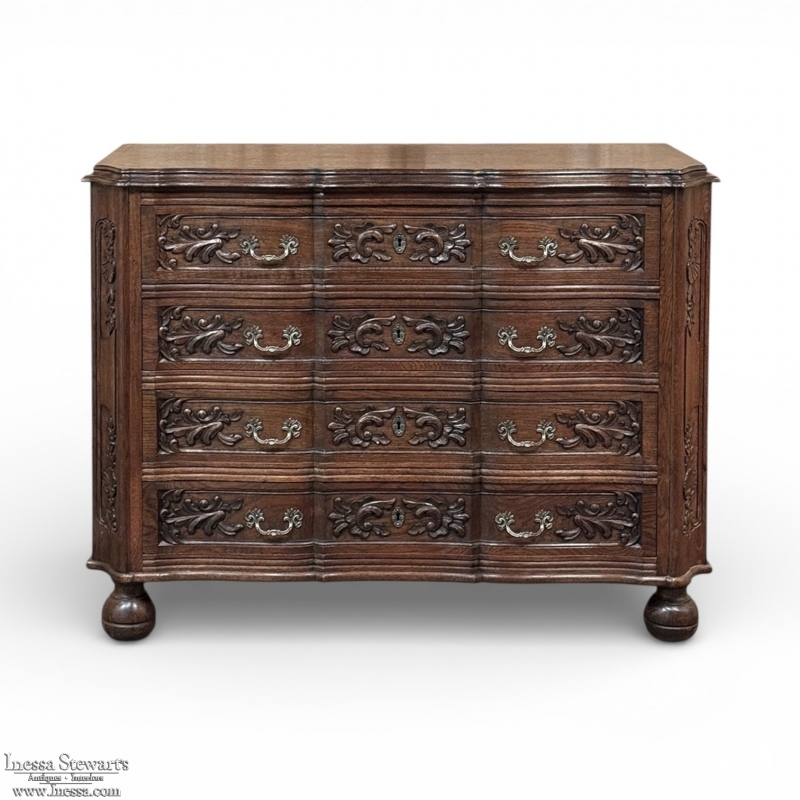 Antique Louis XIV Style Baroque Chest of Drawers ~ Commode