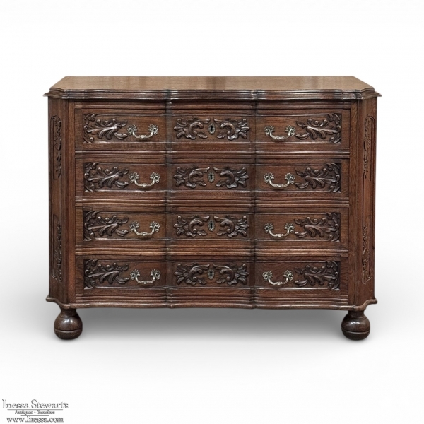 Antique Louis XIV Style Baroque Chest of Drawers ~ Commode