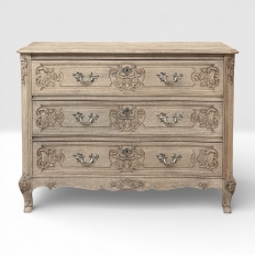 Antique Country French Louis XIV Stripped Oak Commode ~ Chest of Drawers