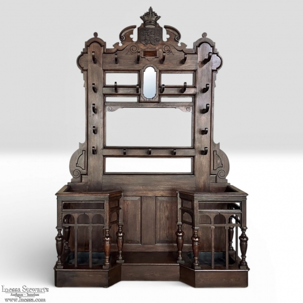 Grand 19th Century Henri II Renaissance Revival Hall Tree