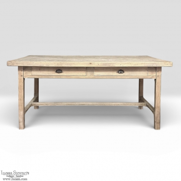 Antique Stripped Country French Cherrywood Table ~ Desk