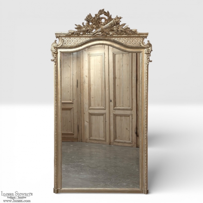 19th Century French Louis XVI Transitional Gilded Mirror
