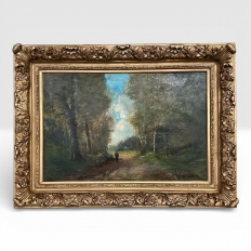 19th Century Belgian School Woodland Landscape by J. Wolff