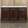 French Louis XVI Carrara Marble Top Mahogany Buffet in the Maison Jansen Style, Mid-Century