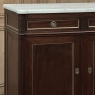 French Louis XVI Carrara Marble Top Mahogany Buffet in the Maison Jansen Style, Mid-Century