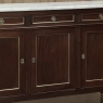 French Louis XVI Carrara Marble Top Mahogany Buffet in the Maison Jansen Style, Mid-Century