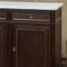 French Louis XVI Carrara Marble Top Mahogany Buffet in the Maison Jansen Style, Mid-Century