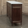 French Louis XVI Carrara Marble Top Mahogany Buffet in the Maison Jansen Style, Mid-Century
