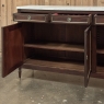 French Louis XVI Carrara Marble Top Mahogany Buffet in the Maison Jansen Style, Mid-Century