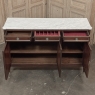 French Louis XVI Carrara Marble Top Mahogany Buffet in the Maison Jansen Style, Mid-Century