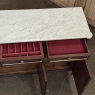 French Louis XVI Carrara Marble Top Mahogany Buffet in the Maison Jansen Style, Mid-Century