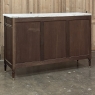 French Louis XVI Carrara Marble Top Mahogany Buffet in the Maison Jansen Style, Mid-Century