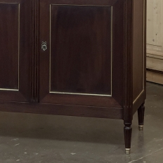 Antique French Louis XVI Mahogany Buffet with Carrara Marble