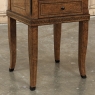 Pair of Biedermeier Style Nightstands in Burl Walnut with Ebonized Accents