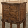Pair of Biedermeier Style Nightstands in Burl Walnut with Ebonized Accents