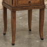 Pair of Biedermeier Style Nightstands in Burl Walnut with Ebonized Accents