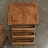 Pair of Biedermeier Style Nightstands in Burl Walnut with Ebonized Accents
