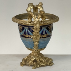 19th Century French Porcelain Vase in the Sèvres Style with Gilt Bronze Mounts