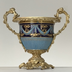 19th Century French Porcelain Vase in the Sèvres Style with Gilt Bronze Mounts