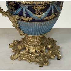 19th Century French Porcelain Vase in the Sèvres Style with Gilt Bronze Mounts