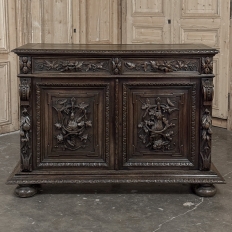 19th Century French Renaissance Revival Hunt Buffet in Old-Growth Oak