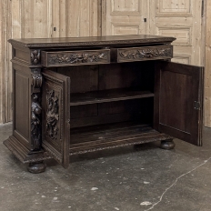 19th Century French Renaissance Revival Hunt Buffet in Old-Growth Oak