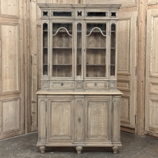 Antique Liegoise Neoclassical Whitewashed Bookcase ~ Display Cabinet