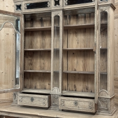 Antique Liegoise Neoclassical Whitewashed Bookcase ~ Display Cabinet
