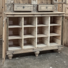 Antique Liegoise Neoclassical Whitewashed Bookcase ~ Display Cabinet