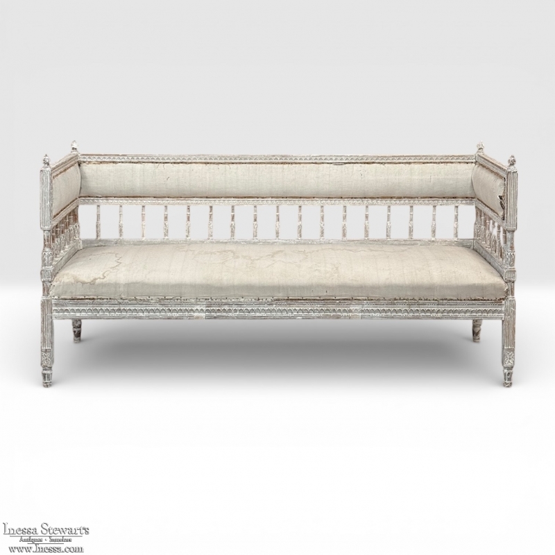18th Century Swedish Gustavian Period Neoclassical Bench