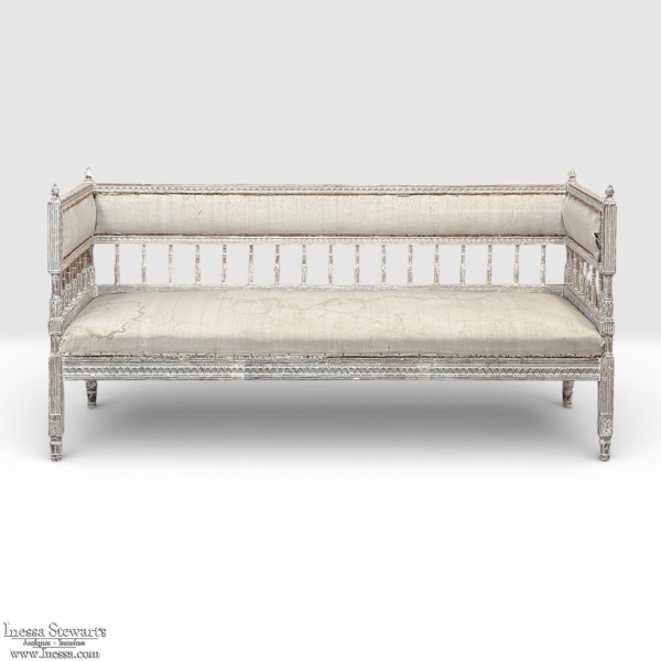 18th Century Swedish Gustavian Period Neoclassical Bench