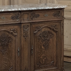 19th Century Belgian Liégeoise Oak Buffet with Saint-Remy Marble Top